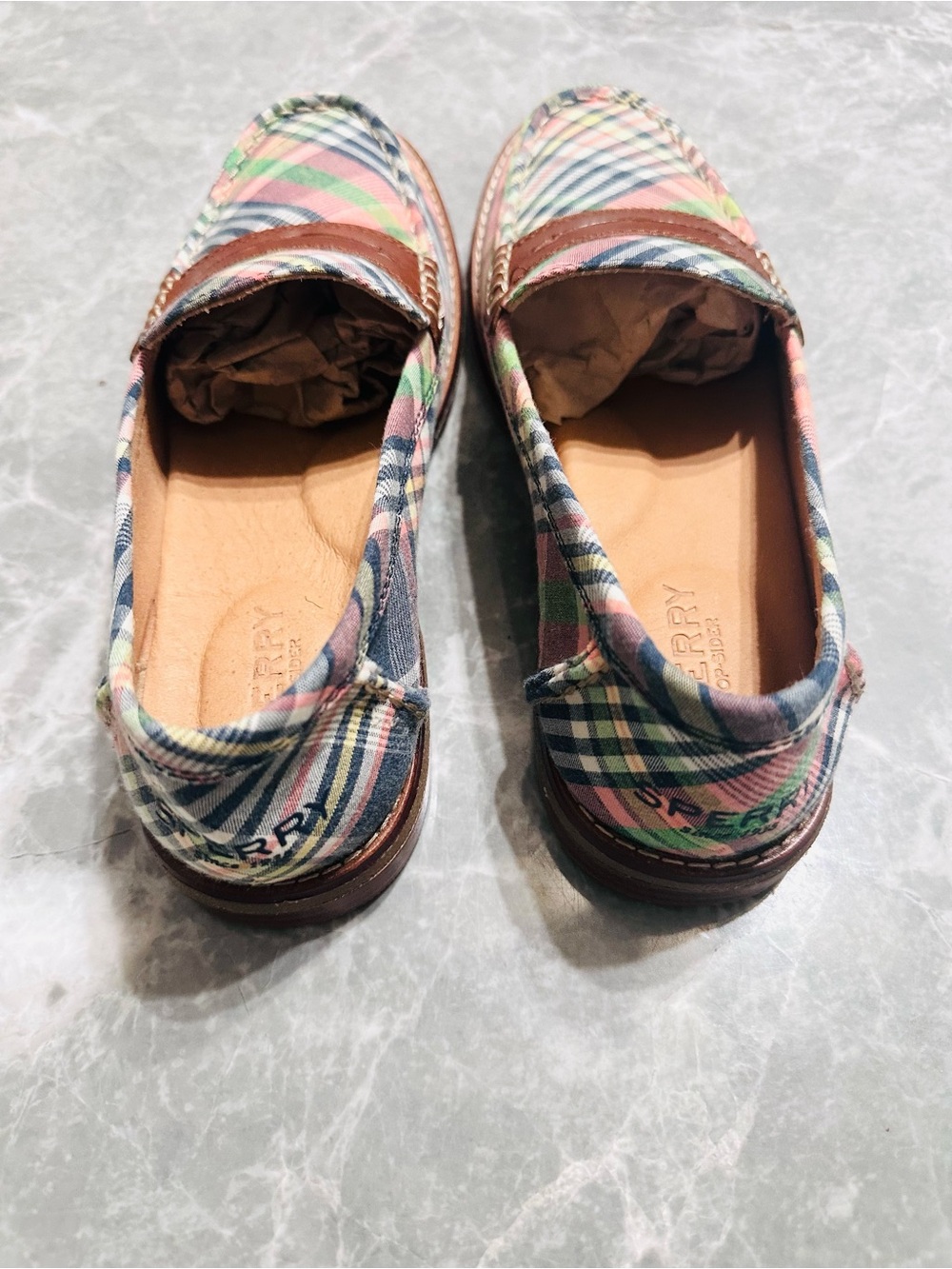 Sperry Pink & Green Loafers Collegiate Size 7 - Picture 3 of 4